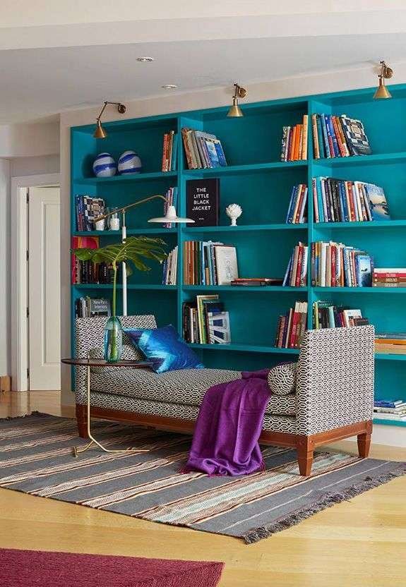 ideas for painting built in bookshelves